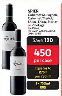 Makro SPIER Cabernet Sauvignon, Cabernet/Merlot/Shiraz, Shiraz, Merlot or Pinotage offer