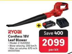 Makro RYOBI Cordless 18V Leaf Blower offer