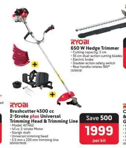 Makro RYOBI Brushcutter 4300 cc 2-Stroke plus Universal Trimming Head & Trimming Line offer