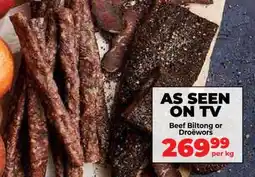 Food Lover's Market Beef Biltong or Droëwors offer