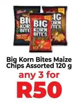 Food Lover's Market Big Korn Bites Maize Chips Assorted 120 g offer