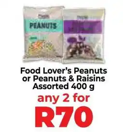 Food Lover's Market Food Lover’s Peanuts or Peanuts & Raisins Assorted 400 g offer