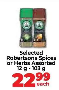 Food Lover's Market Selected Robertsons Spices or Herbs Assorted offer