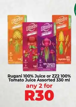 Food Lover's Market Rugani 100% Juice or ZZ2 100% Tomato Juice Assorted 330 ml offer