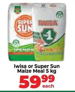Food Lover's Market Iwisa or Super Sun Maize Meal 5 kg offer