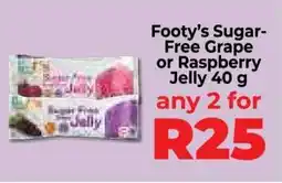 Food Lover's Market Footy’s Sugar-Free Grape or Raspberry Jelly 40 g offer