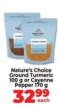 Food Lover's Market Nature’s Choice Ground Turmeric 100 g or Cayenne Pepper 170 g offer