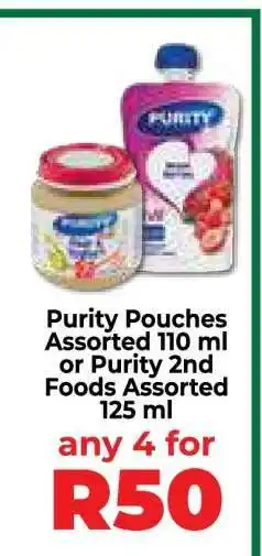 Food Lover's Market Purity Pouches Assorted 110 ml or Purity 2nd Foods Assorted 125 ml offer
