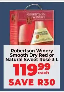 Food Lover's Market Robertson Winery Smooth Dry Red or Natural Sweet Rosé 3 L offer