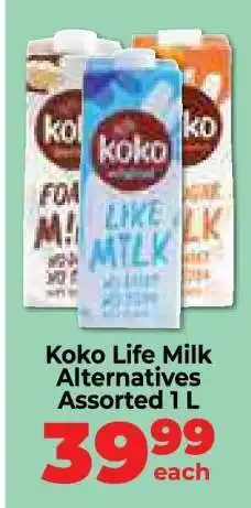 Food Lover's Market Koko Life Milk Alternatives Assorted 1 L offer