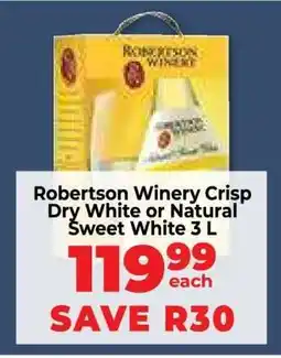 Food Lover's Market Robertson Winery Crisp Dry White or Natural Sweet White 3 L offer