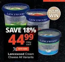 Checkers Lancewood Cream Cheese All Variants offer