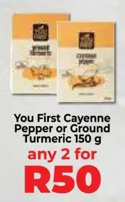 Food Lover's Market You First Cayenne Pepper or Ground Turmeric 150 g offer