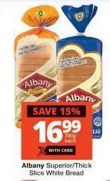 Checkers Albany Superior/Thick Slice White Bread offer