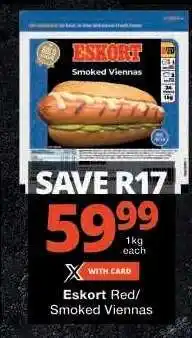 Checkers ESKORT RED/SMOKED VIENNAS offer