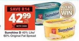 Checkers Sunshine D Fat Spread offer