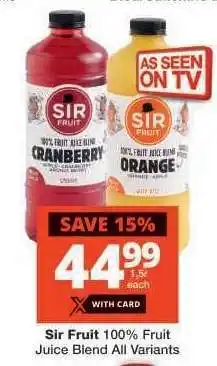 Checkers Sir Fruit 100% Fruit Juice Blend offer