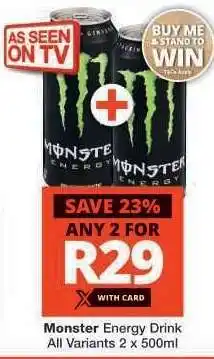 Checkers MONSTER ENERGY DRINK offer