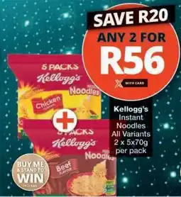 Checkers Kellogg's Instant Noodles offer