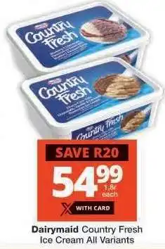 Checkers Dairymaid Country Fresh Ice Cream offer