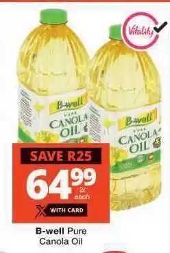 Checkers B-Well Pure Canola Oil offer