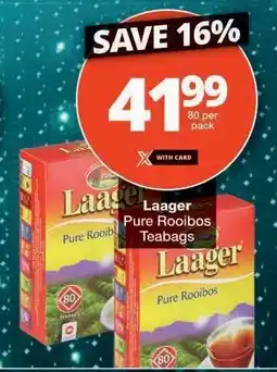 Checkers Laager Pure Rooibos Teabags offer