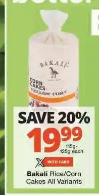 Checkers Bakali Rice/Corn Cakes offer