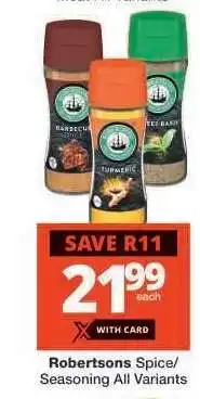 Checkers Robertsons Spice/Seasoning All Variants offer