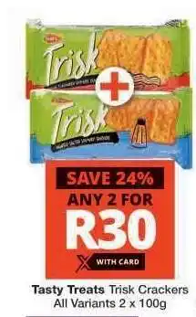 Checkers Tasty Treats Trisk Crackers offer