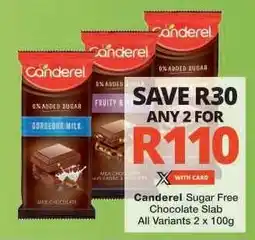 Checkers Canderel Sugar Free Chocolate Slab offer