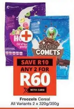Checkers Froozels Cereal offer