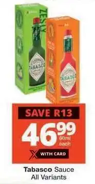 Checkers TABASCO Sauce offer