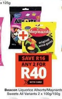 Checkers Beacon Liquorice Allsorts/Maynards Sweets offer