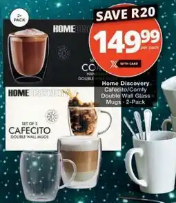 Checkers Home Discovery Cafecito/Comfy Double Wall Glass Mugs - 2-Pack offer