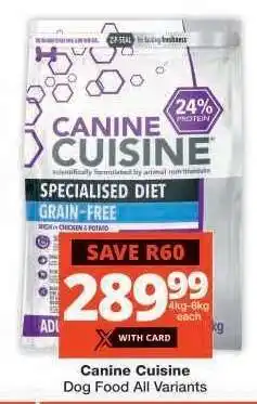 Checkers Canine Cuisine offer