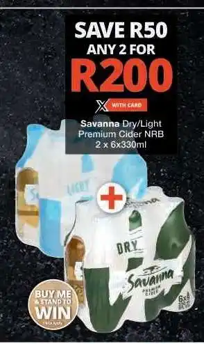 Checkers Savanna Dry/Light Premium Cider NRB offer