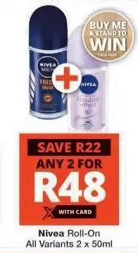Checkers NIVEA Roll-On offer