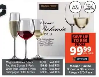 Checkers Maison Forine Bohemia Glassware Range offer