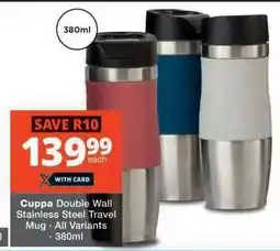 Checkers Cuppa Double Wall Stainless Steel Travel Mug offer