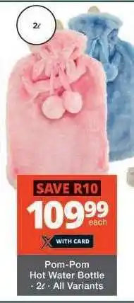 Checkers Pom-Pom Hot Water Bottle offer