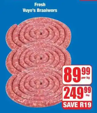 Boxer Fresh Vuyo's Braaiwors offer