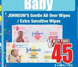 Boxer JOHNSON’S Gentle All Over Wipes / Extra Sensitive Wipes offer