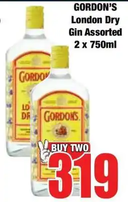Boxer GORDON’S London Dry Gin Assorted 2 x 750ml offer