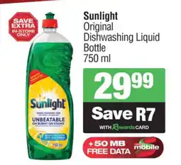 Spar Savemor Sunlight Original Dishwashing Liquid Bottle offer
