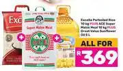 Game Excella Parboiled Rice 10Kg + Ace Super Maize Meal 10Kg + Great Value Sunflower Oil 5L-All For offer