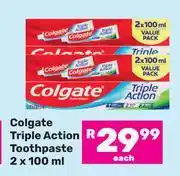 Game Colgate Triple Action Toothpaste-2 x 100ml offer
