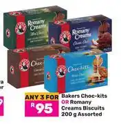 Game Bakers Choc Kits Or Romany Creams Biscuits Assorted-For 3 x 200g offer