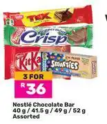 Game Nestle Chocolate Bar Assorted-For 3 x 40g/41.5g/49g/52g offer
