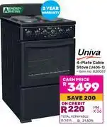 Game Univa 4 Plate Cable Stove U405-1 offer
