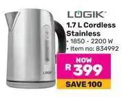 Game Logik 1.7L Cordless Stainless Kettle offer